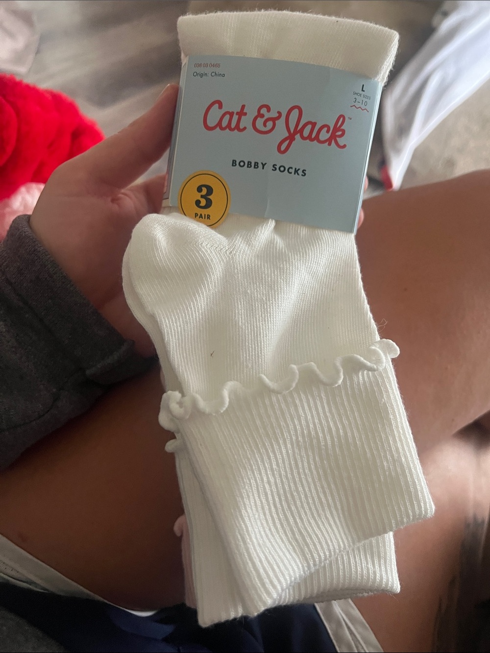Cat & Jack White Ruffle Trim Bobby Socks - 3 Pack
